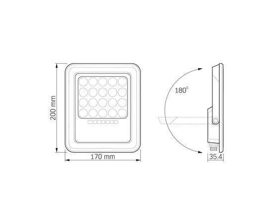 Прожектор Videx LED 500Lm 5000K (VLE-FSO3-205), изображение 7 Прожектор Videx LED 500Lm 5000K (VLE-FSO3-205), изображение 7