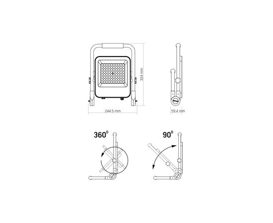 Прожектор Videx LED акумуляторний PREMIUM VIDEX F2A 50W 5000K (VL-F2A-505), изображение 5 Прожектор Videx LED акумуляторний PREMIUM VIDEX F2A 50W 5000K (VL-F2A-505), изображение 5