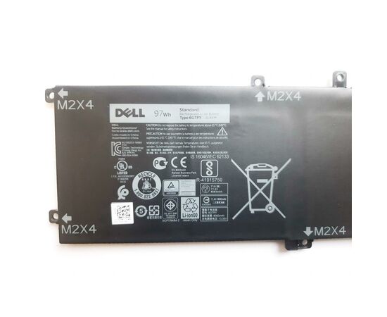 Аккумулятор для ноутбука Dell XPS 15-9560 (long) 6GTPY, 97Wh (8083mAh), 6cell, 11.4V, Li-i (A47597), изображение 2 Аккумулятор для ноутбука Dell XPS 15-9560 (long) 6GTPY, 97Wh (8083mAh), 6cell, 11.4V, Li-i (A47597), изображение 2