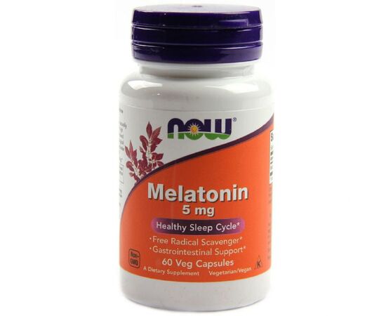 Амінокислота Now Foods Мелатонін, Melatonin, 5 Мг, 60 капсул (NF3555)