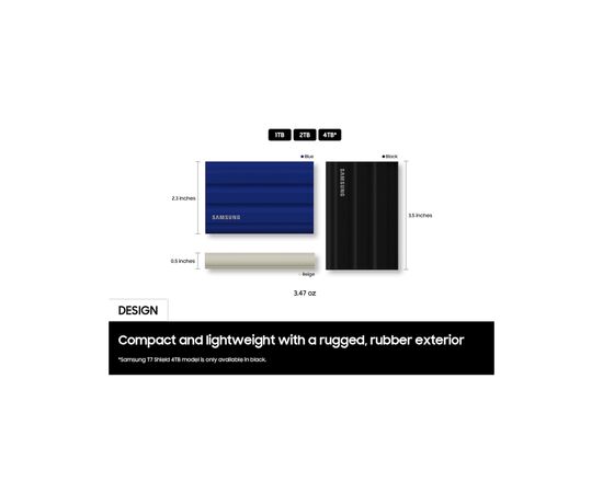 Накопитель SSD USB 3.2 2TB T7 Shield Samsung (MU-PE2T0R/WW), изображение 3 Накопитель SSD USB 3.2 2TB T7 Shield Samsung (MU-PE2T0R/WW), изображение 3