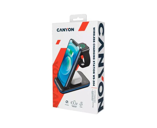 Зарядное устройство Canyon WS- 304 Foldable 3in1 Wireless charger (CNS-WCS304B), изображение 7 Зарядное устройство Canyon WS- 304 Foldable 3in1 Wireless charger (CNS-WCS304B), изображение 7
