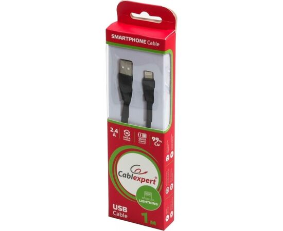 Дата кабель USB 2.0 AM to Lightning 1.0m flat Cablexpert (CCPB-L-USB-01BK), изображение 3 Дата кабель USB 2.0 AM to Lightning 1.0m flat Cablexpert (CCPB-L-USB-01BK), изображение 3