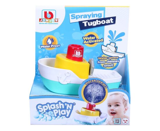 Игрушка для ванной Bb Junior Splash 'N Play Spraying Tugboat Катер (16-89003), изображение 4 Игрушка для ванной Bb Junior Splash 'N Play Spraying Tugboat Катер (16-89003), изображение 4