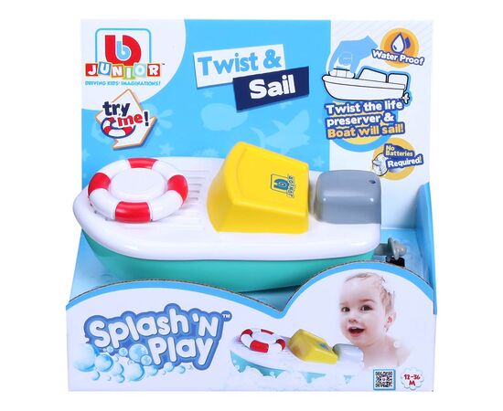 Игрушка для ванной Bb Junior Splash 'N Play Twist&Sail Лодка (16-89002), изображение 3 Игрушка для ванной Bb Junior Splash 'N Play Twist&Sail Лодка (16-89002), изображение 3