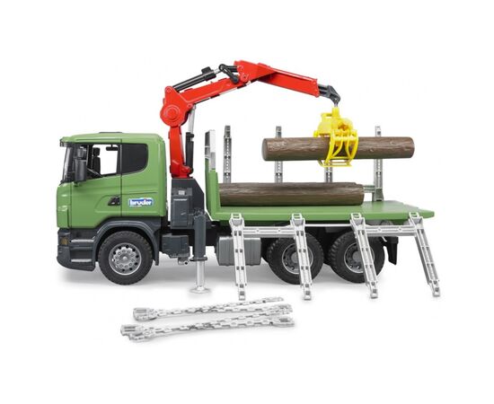 Спецтехника Bruder лесовоз Scania с краном и брёвнами 1:16 (03524), изображение 4 Спецтехника Bruder лесовоз Scania с краном и брёвнами 1:16 (03524), изображение 4