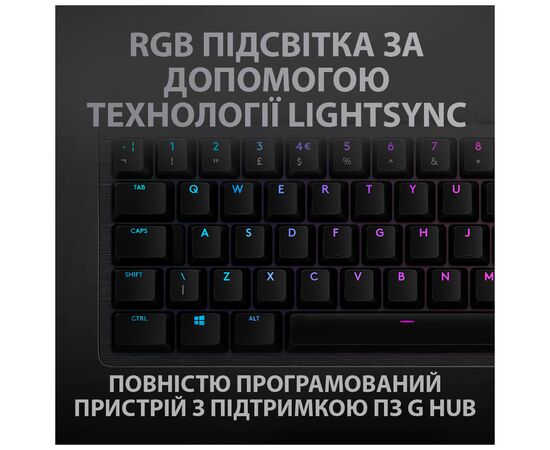 Клавиатура Logitech G512 Lightsync RGB Mechanical GX Brown USB UA Carbon (920-009352), изображение 7 Клавиатура Logitech G512 Lightsync RGB Mechanical GX Brown USB UA Carbon (920-009352), изображение 7