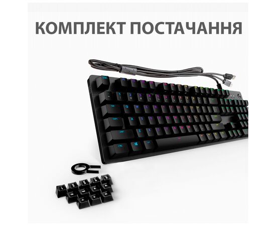 Клавиатура Logitech G512 Lightsync RGB Mechanical GX Brown USB UA Carbon (920-009352), изображение 8 Клавиатура Logitech G512 Lightsync RGB Mechanical GX Brown USB UA Carbon (920-009352), изображение 8
