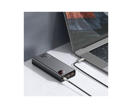 Батарея универсальная Baseus Adaman Metal 20000mAh, PD/65W, QC/3.0, +cable USB to Type-C (PPIMDA-D01), изображение 6 Батарея универсальная Baseus Adaman Metal 20000mAh, PD/65W, QC/3.0, +cable USB to Type-C (PPIMDA-D01), изображение 6