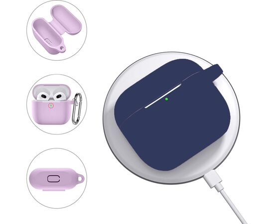 Чехол для наушников BeCover Silicon для Apple AirPods (3nd Gen) Deep Blue (707178), изображение 4 Чехол для наушников BeCover Silicon для Apple AirPods (3nd Gen) Deep Blue (707178), изображение 4