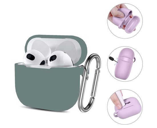 Чохол для навушників BeCover Silicon для Apple AirPods (3nd Gen) Deep Green (707179), зображення 3 Чохол для навушників BeCover Silicon для Apple AirPods (3nd Gen) Deep Green (707179), зображення 3