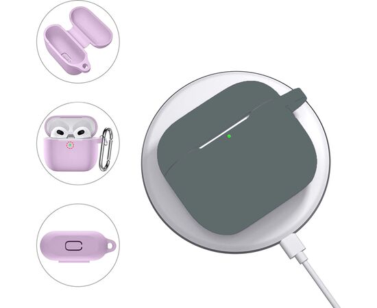 Чохол для навушників BeCover Silicon для Apple AirPods (3nd Gen) Deep Green (707179), зображення 4 Чохол для навушників BeCover Silicon для Apple AirPods (3nd Gen) Deep Green (707179), зображення 4