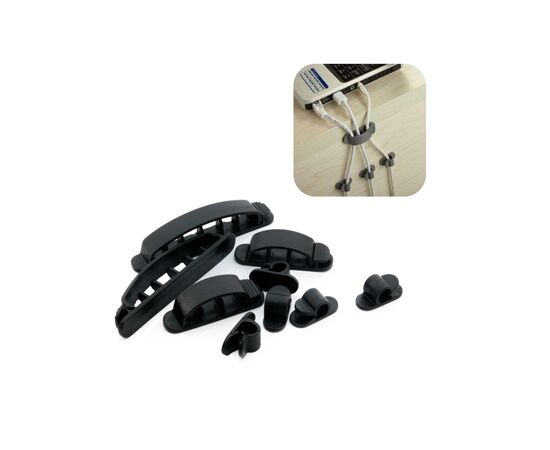 Держатель для кабеля Extradigital CC-926 Cable Clips, Black (KBC1711), изображение 8 Держатель для кабеля Extradigital CC-926 Cable Clips, Black (KBC1711), изображение 8