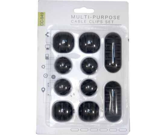 Держатель для кабеля Extradigital CC-949 Cable Clips, Black (KBC1810), изображение 5 Держатель для кабеля Extradigital CC-949 Cable Clips, Black (KBC1810), изображение 5