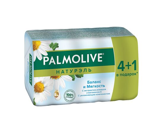 Тверде мило Palmolive Натурель Баланс і м'якість з екстрактом ромашки і вітаміном Е 5 x 70 г (8693495047616)