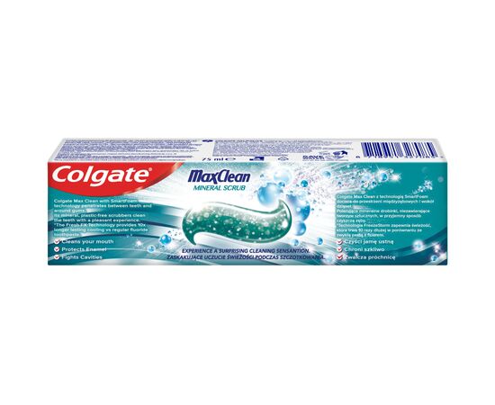 Зубная паста Colgate Max Clean Gentle Mineral Scrub Бережная очистка 75 мл (8718951327085), изображение 4 Зубная паста Colgate Max Clean Gentle Mineral Scrub Бережная очистка 75 мл (8718951327085), изображение 4