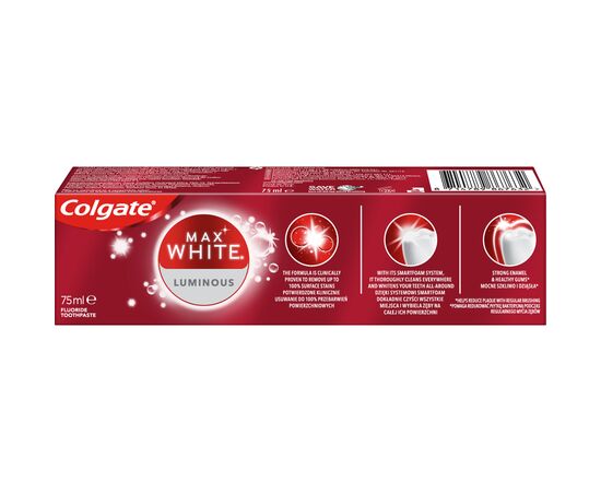 Зубная паста Colgate Max White Luminous 75 мл (8714789867632), изображение 4 Зубная паста Colgate Max White Luminous 75 мл (8714789867632), изображение 4