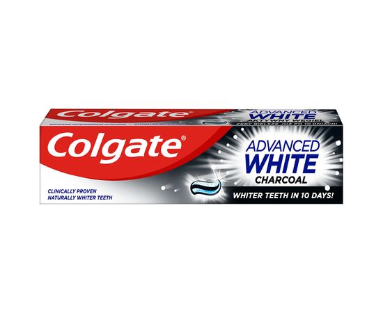 Зубная паста Colgate Advanced White Charcoal отбеливающая с углем 100 мл (8718951278851), изображение 2 Зубная паста Colgate Advanced White Charcoal отбеливающая с углем 100 мл (8718951278851), изображение 2