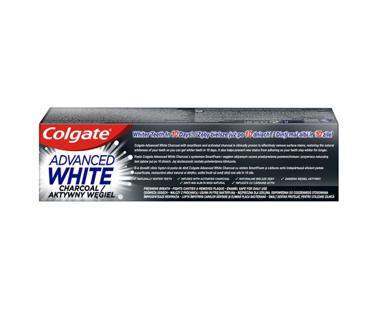 Зубная паста Colgate Advanced White Charcoal отбеливающая с углем 100 мл (8718951278851), изображение 4 Зубная паста Colgate Advanced White Charcoal отбеливающая с углем 100 мл (8718951278851), изображение 4