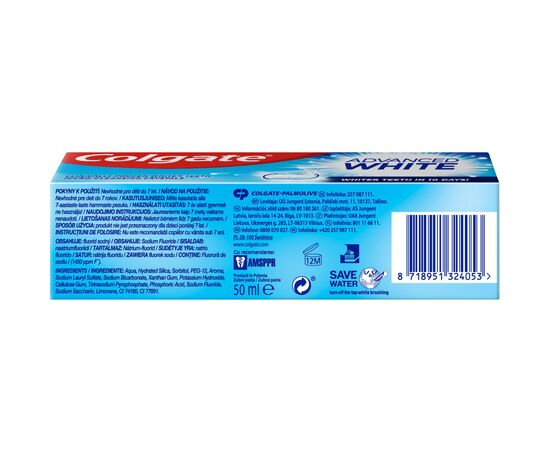 Зубная паста Colgate Advanced White Комплексное отбеливание 50 мл (8718951324053), изображение 3 Зубная паста Colgate Advanced White Комплексное отбеливание 50 мл (8718951324053), изображение 3