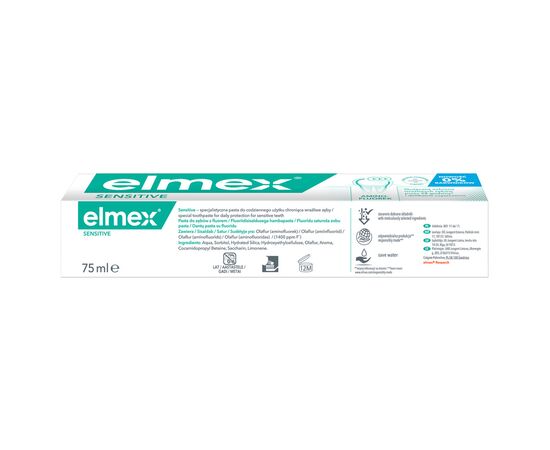 Зубная паста Elmex Sensitive с аминофторидом 75 мл (4007965560200), изображение 3 Зубная паста Elmex Sensitive с аминофторидом 75 мл (4007965560200), изображение 3