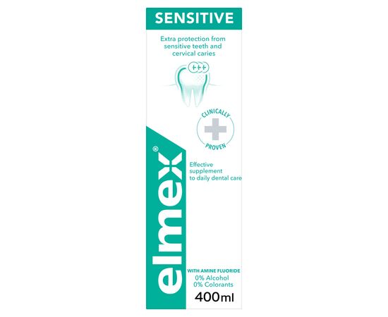 Ополаскиватель для полости рта Elmex Sensitive Plus 400 мл (7610108065370), изображение 4 Ополаскиватель для полости рта Elmex Sensitive Plus 400 мл (7610108065370), изображение 4
