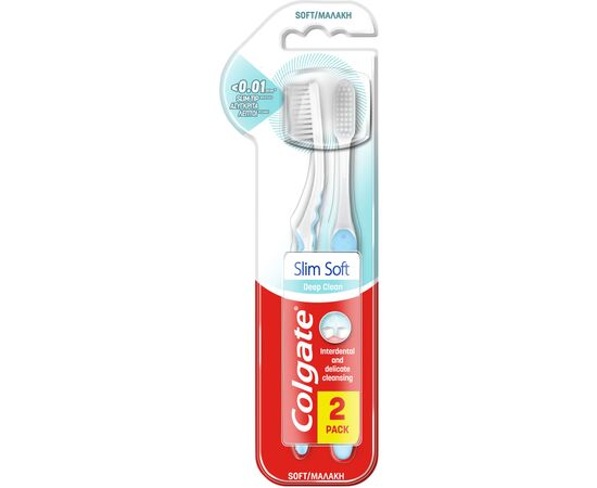 Зубна щітка Colgate Slim Soft для захисту ясен 2 шт. (8714789993829)
