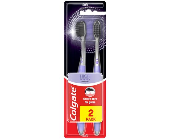 Зубная щетка Colgate High Density Charcoal мягкая 2 шт. (8718951369153)