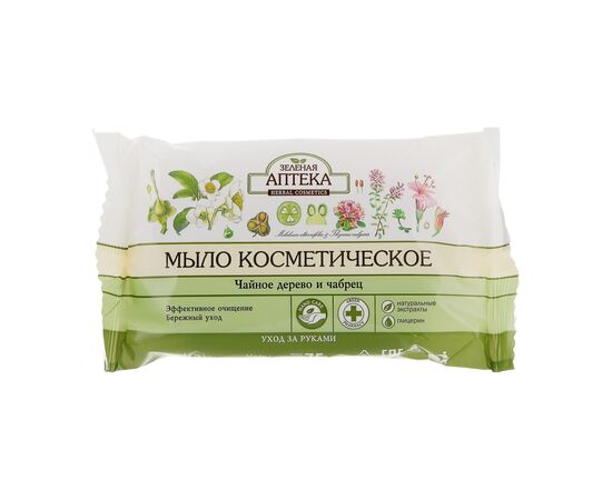 Тверде мило Зелена Аптека Чайне дерево і чебрець 75 г (8588005625913)