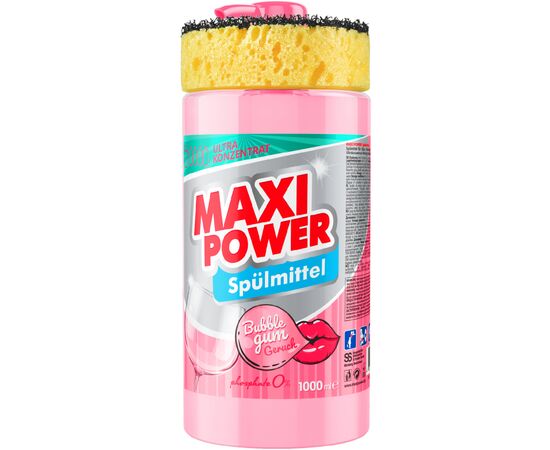 Средство для ручного мытья посуды Maxi Power Бабл Гам 1000 мл (4823098408505)