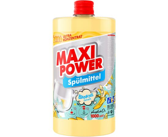 Засіб для ручного миття посуду Maxi Power Банан запаска 1000 мл (4823098411987)