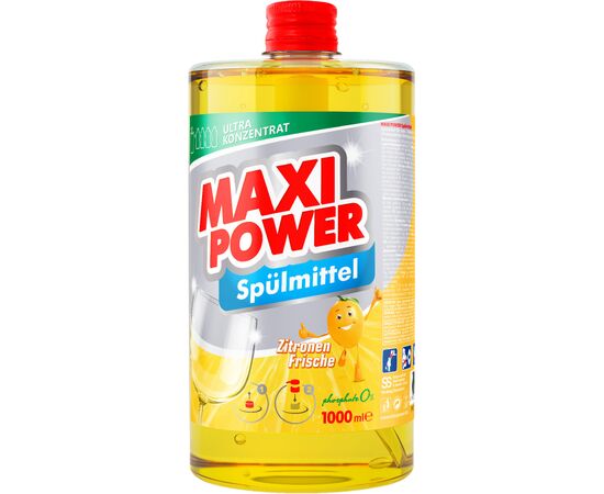 Засіб для ручного миття посуду Maxi Power Лимон запаска 1000 мл (4823098408444)