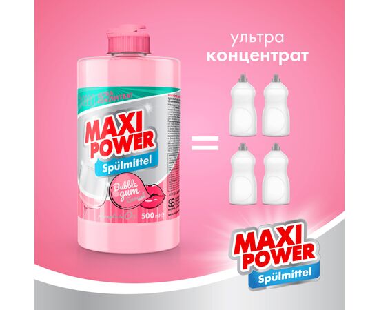 Средство для ручного мытья посуды Maxi Power Бабл Гам 500 мл (4823098411963), изображение 3 Средство для ручного мытья посуды Maxi Power Бабл Гам 500 мл (4823098411963), изображение 3