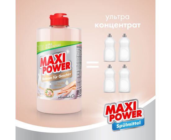 Средство для ручного мытья посуды Maxi Power Миндаль 500 мл (4823098412120), изображение 4 Средство для ручного мытья посуды Maxi Power Миндаль 500 мл (4823098412120), изображение 4