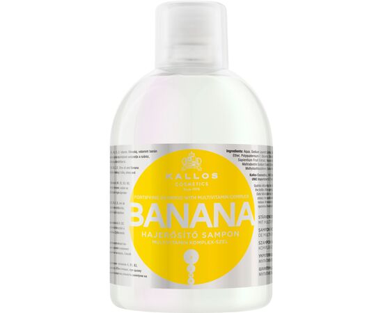 Шампунь Kallos Cosmetics Banana для укрепления волос с мультивитаминным комплексом 1000 мл (5998889511302)