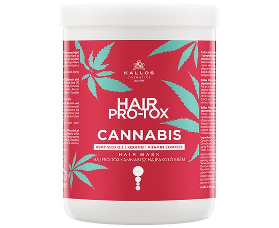 Маска для волос Kallos Cosmetics Hair Pro-Tox Cannabis с маслом семян конопли, кератином и витаминным комплексом 1000 мл (5998889517403)