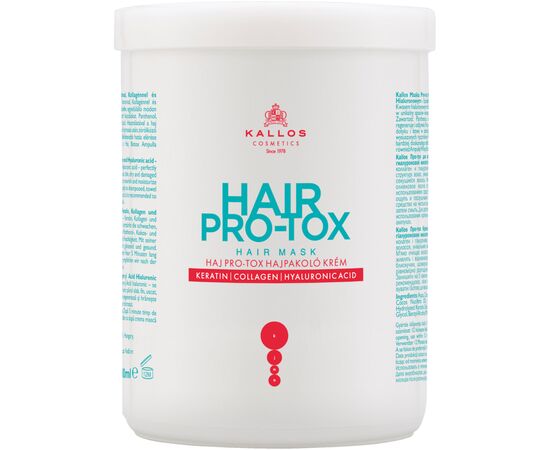 Маска для волосся Kallos Cosmetics Hair Pro-Tox Відновлювальна з кератином, колагеном і гіалуроновою кислотою 1000 мл (5998889511418)