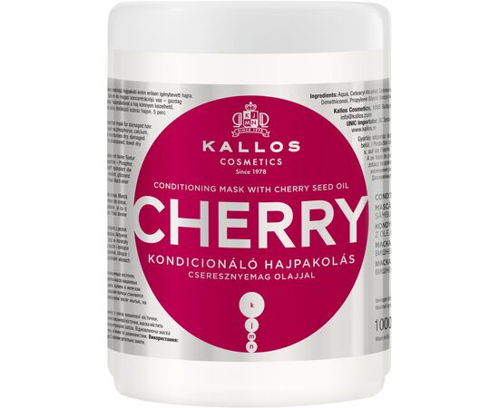Маска для волосся Kallos Cosmetics Cherry з олією кісточок вишні 1000 мл (5998889511531)