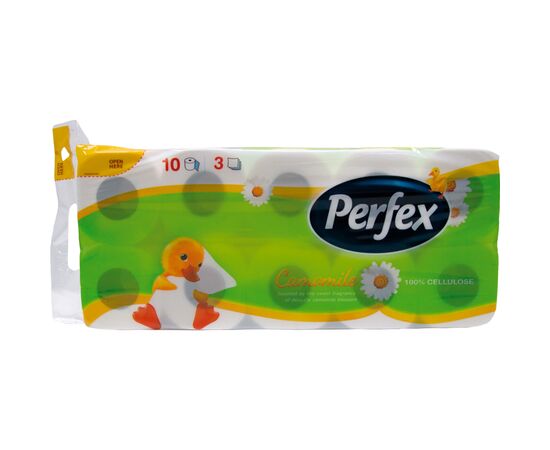 Туалетний папір Perfex Ромашка 3 шари 10 рулонів (8600101745958)