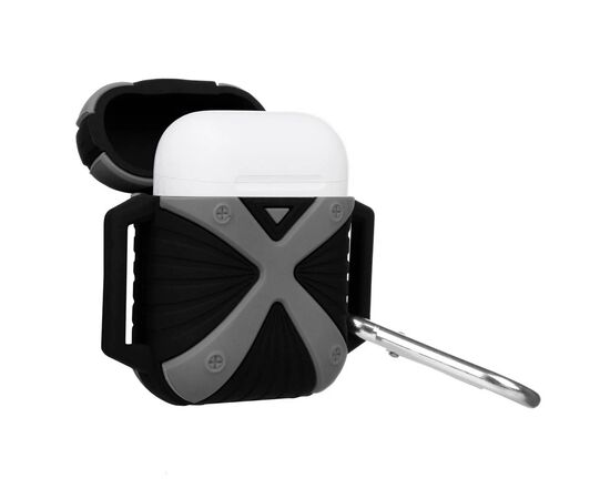 Чехол для наушников X-HuWei i-Smile для Apple AirPods IPH1443 Gray+Black (702336), изображение 2 Чехол для наушников X-HuWei i-Smile для Apple AirPods IPH1443 Gray+Black (702336), изображение 2