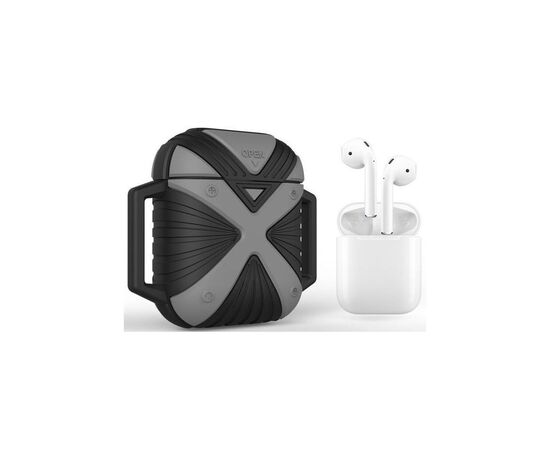 Чехол для наушников X-HuWei i-Smile для Apple AirPods IPH1443 Gray+Black (702336), изображение 3 Чехол для наушников X-HuWei i-Smile для Apple AirPods IPH1443 Gray+Black (702336), изображение 3
