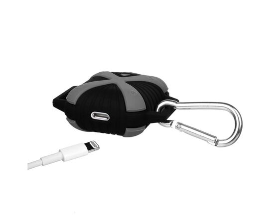 Чехол для наушников X-HuWei i-Smile для Apple AirPods IPH1443 Gray+Black (702336), изображение 4 Чехол для наушников X-HuWei i-Smile для Apple AirPods IPH1443 Gray+Black (702336), изображение 4