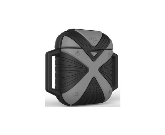 Чехол для наушников X-HuWei i-Smile для Apple AirPods IPH1443 Gray+Black (702336)