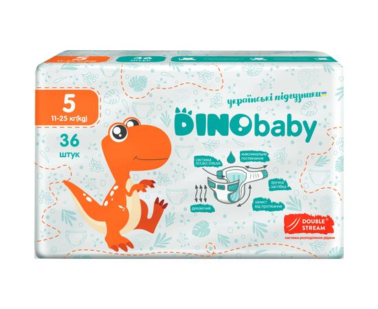 Подгузник Dino Baby Размер 5 (11-25 кг) 36 шт (4823098410614)