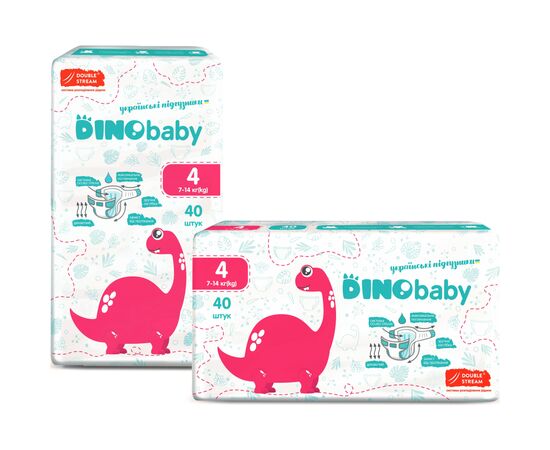 Подгузник Dino Baby Размер 4 (7-14 кг) 40 шт (4823098410591), изображение 2 Подгузник Dino Baby Размер 4 (7-14 кг) 40 шт (4823098410591), изображение 2