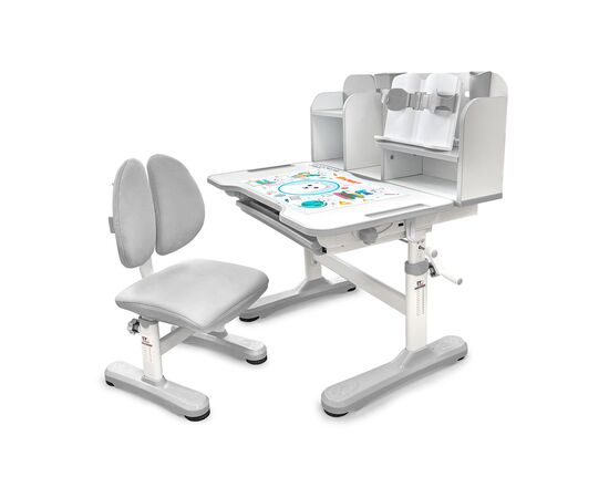 Парта зі стільцем Evo-kids Panda grey (BD-28 G)
