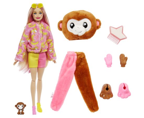 Кукла Barbie Cutie Reveal Друзья из джунглей Обезьяна (HKR01), изображение 2 Кукла Barbie Cutie Reveal Друзья из джунглей Обезьяна (HKR01), изображение 2