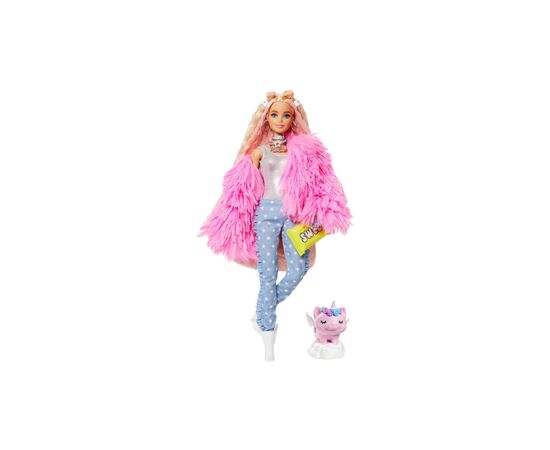 Кукла Barbie Экстра в розовой пушистой шубке (GRN28), изображение 2 Кукла Barbie Экстра в розовой пушистой шубке (GRN28), изображение 2
