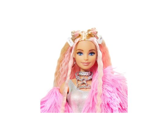 Кукла Barbie Экстра в розовой пушистой шубке (GRN28), изображение 4 Кукла Barbie Экстра в розовой пушистой шубке (GRN28), изображение 4
