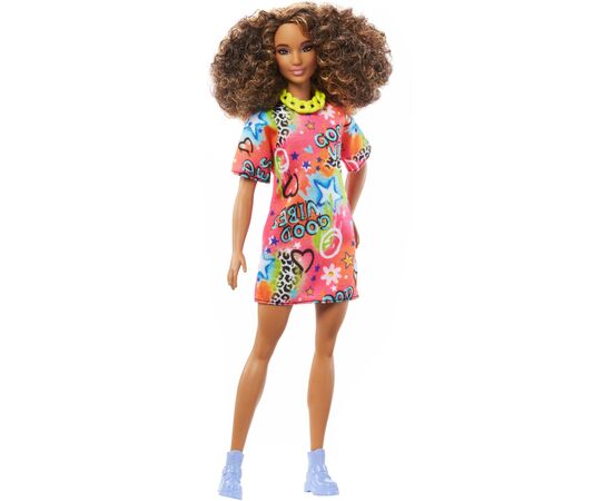Кукла Barbie Модница в ярком платье-футболке (HJT00), изображение 2 Кукла Barbie Модница в ярком платье-футболке (HJT00), изображение 2